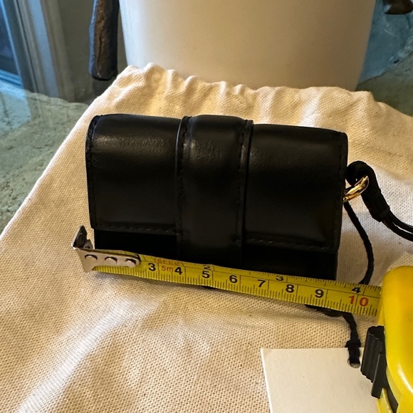 New with Tag! $385 Jacquemus Black Leather Mini Bag Le Porte Bambino Wristlet - Picture 12 of 12